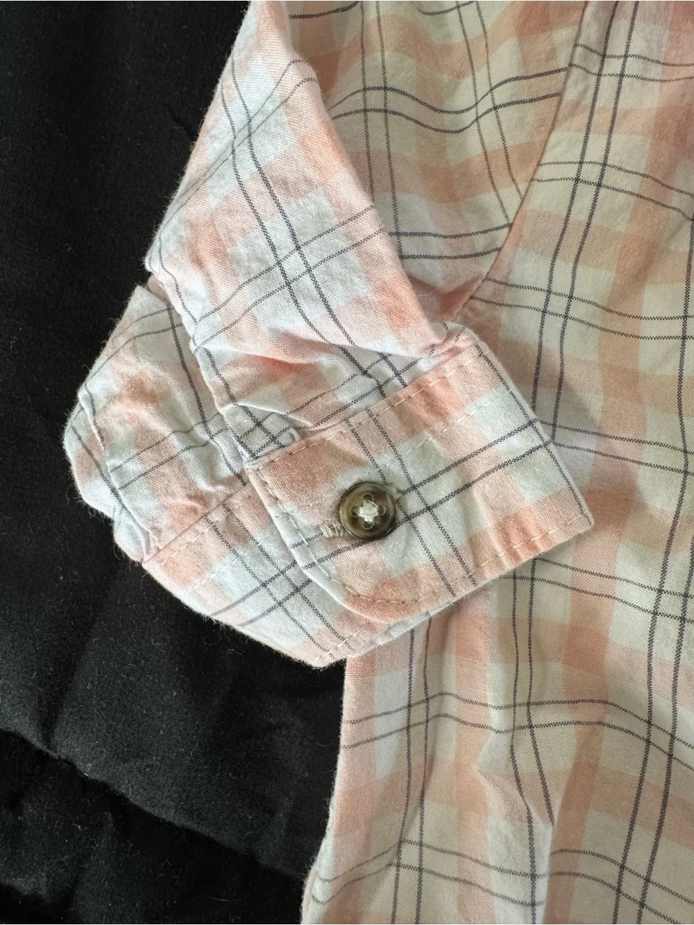 Carter's Pink and White Plaid Long-Sleeve One-Piece Bodysuit